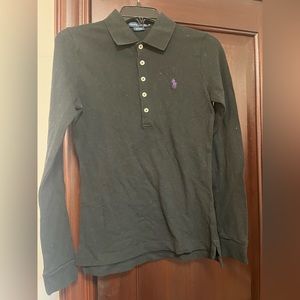 Ralph Lauren Black Long Sleeve Polo Shirt Medium